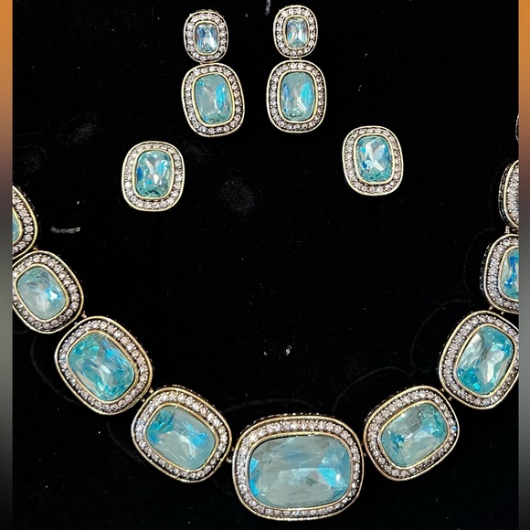 Heidi Daus Ice Blue Crystal Necklace & Earrings Set - NWT💎❄️ - Picture 10 of 12
